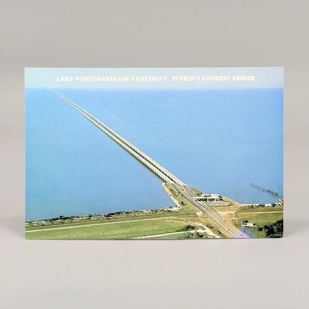 Lake Pontchartrain Causeway New Orleans Louisiana Vintage Blank Unused Postcard